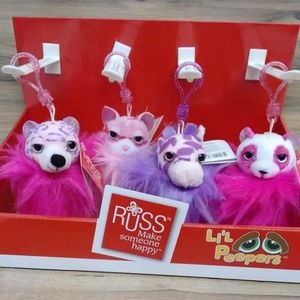Russ lil Peepers Set of 4 clip plush stuffed toy